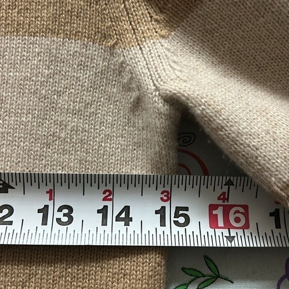 Athleta Cashmere Lodge Sweater Chianti Stripe Red Tan Women XXS - Picture 9 of 12